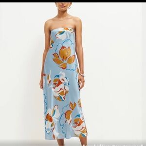 Reformation Blue Floral Midi Dress